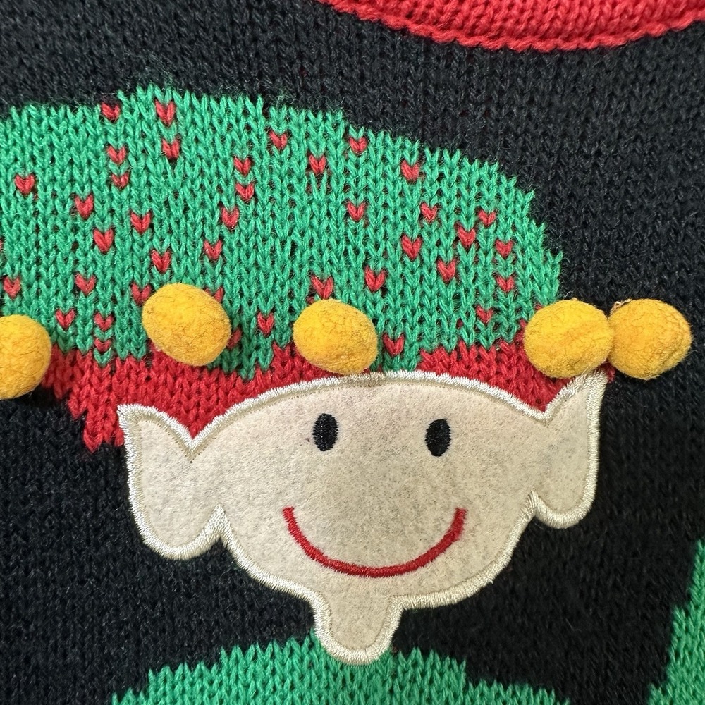 Christmas Elf Sweater Dress Red Holiday Ugly Sweater Party Dress Women's Medium - Picture 3 of 11